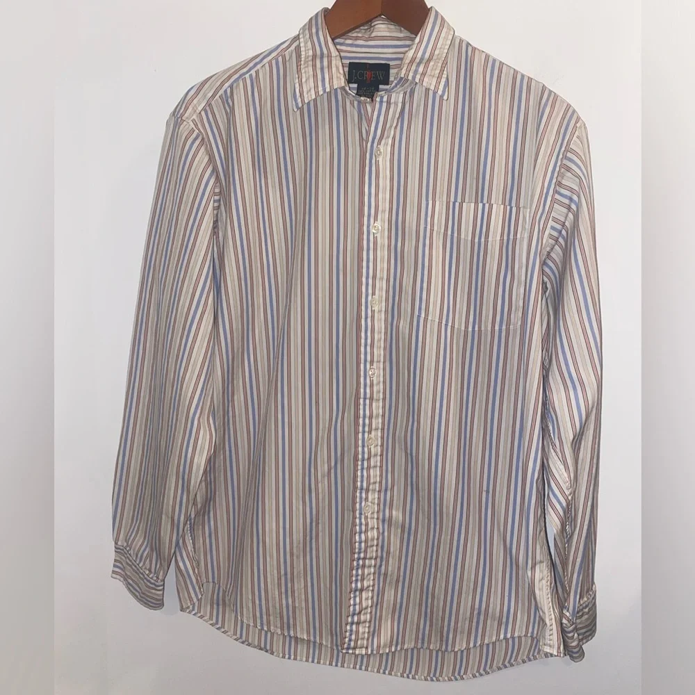 Vintage 90s J. Crew Stripe Button Down Shirt, sz 16-35